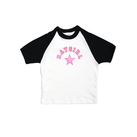 Ratgirl Star Womens Raglan Crop Tee