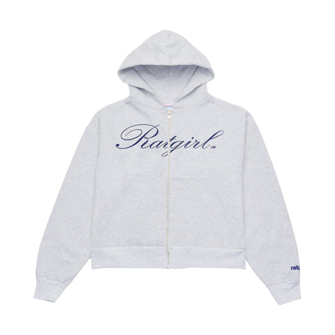 Ratgirl Script Cropped Zip Hoodie